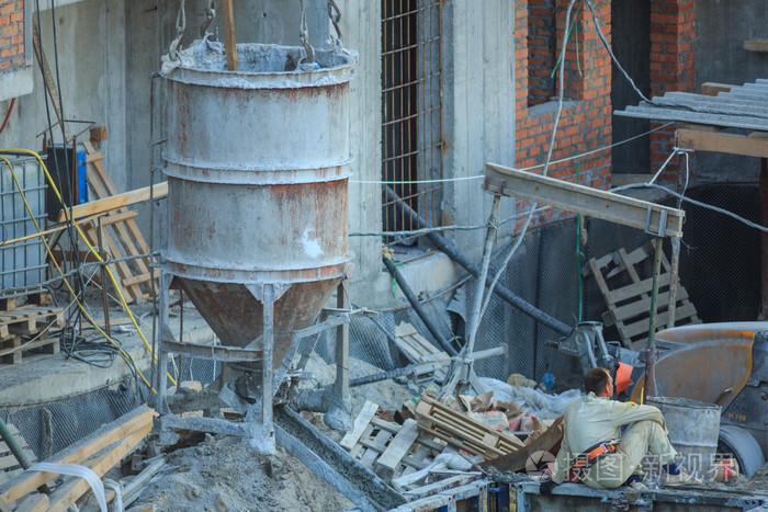 混凝土澆筑到一個新建的房子照片-正版商用圖片1g8m92-攝圖新視界